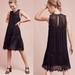 Anthropologie Dresses | Anthropologie Floreat Melia Black Lace Pleated Sleeveless Shift Midi Dress 6 | Color: Black | Size: 6