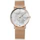 Alienwork Women Watch Watches for Ladies Girls Stainless Steel Metal Mesh Strap Rose-Gold Analogue Quartz White Waterproof Nacre Dial Ultra-Thin Slim-Watch Elegant