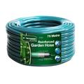 EliteKoopers 75Meter Green Hose Pipe 1/2Inch Diameter,Garden Hose Pipe Reinforced Braided PVC Watering Hosepipe Reel