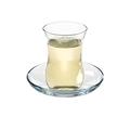 Vikko Turkish Tea Glasses & Saucers: 4 Oz Turkish Tea Cups - Turkish Glass Tea Set For Six - Tea Cup Glass - Clear Glass Tea Cups And Saucers - Turkish Tea Cup Set - Tea Set Moroccan - 6 Cups+6 Plates