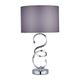 LITECRAFT Cali Sculpted Chrome Touch Sensitive Twisted Table Lamp Base with Grey Drum Shade