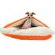 Calming Hooded Dog Bed, Orthopedic Dog/Cat Bed with Hood Blanket, Washable, Removable Dog Sleeping Bags for Small Medium Pet, Soft Fuzzy Comfy Dog Bed Sofa (Color : Orange, Size : 75x60x23cm)