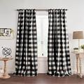 Elrene Home Fashions Farmhouse Living Grainger Buffalo-Check Blackout Window Curtain, Living Room and Bedroom Drape with Rod Pocket Tabs, 52" x 95", Black, 1 Panel