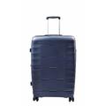 House Of Leather Hard Case 8 Wheeled Expandable ABS Luggage Bags Miyazaki Navy (Medium | 66x45x26/5cm/ 3.70KG, 67+13L)