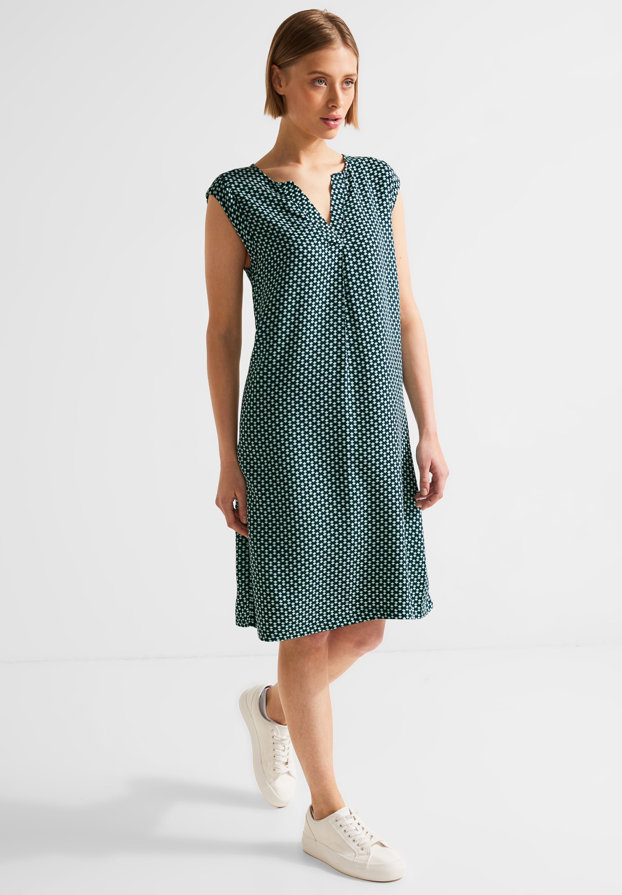 Sommerkleid STREET ONE Gr. 38, EURO-Größen, grün (cool vintage green) Damen Kleider Freizeitkleider soft und trageangenehm