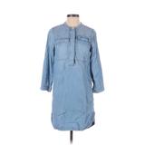 J.Crew Casual Dress - Shirtdress: Blue Dresses - Women's Size X-Small