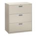 HON Brigade 36" Wide 3-Drawer Lateral File Cabinet Stainless Steel in Gray | 39 H x 36 W x 18 D in | Wayfair H683.L.Q1