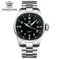 STEELDIVE-Montre de Plongée pour Homme SD1928 39mm Design Simple 200M Étanche C3 Vert Shoous