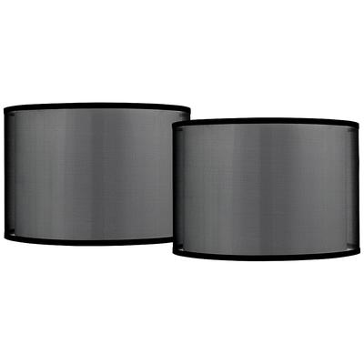 Black Organza Set of 2 Double Drum Shades 16x16x11...