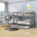 Greth Twin over Twin L-Shaped Wood Bunk Bed w/ Twin Size Trundle by Harriet Bee in Gray | 62 H x 43 W x 80 D in | Wayfair