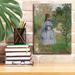 Red Barrel Studio® 'Girl w/ Dog' By Claude Monet, Giclee Canvas Wall Art, 26"X30" in Green | 16" H x 12" W x 0.75" D | Wayfair