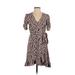 Sanctuary Casual Dress - Wrap: Tan Animal Print Dresses - Women's Size X-Small