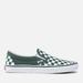 Classic Checkerboard Canvas Slip-on Trainers - Green - Vans Sneakers