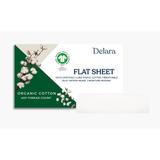 Delara GOTS Certified 100% Organic Cotton Flat sheet, 400TC Long Staple Cotton, Ultra Soft, Moisture-Wicking,Smooth & Breathable