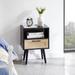 Nightstand with Charging Station End Side Table with Drawer