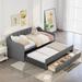 Simple Design Twin Upholstered Daybed with Trundle and Three Drawers