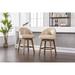 Vintage Bar Stools Set of 2, Counter Height Chairs with 360 Degree Swivel & Nailhead Decoration for Kitchen, Dining Room