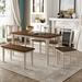 6-Piece Dining Set Wooden Table and 4 Chairs with Bench for Kitchen Dining Room