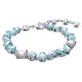 Swarovski Gema Armband, Blaues und Rhodiniertes Damenarmband mit Strahlenden Swarovski Kristallen