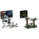 LEGO 75348 Star Wars Mandalorianischer Fang Fighter vs. TIE Interceptor Set, Starfighter Spielzeug zum Bauen für Kinder mit 3 Minifiguren & 75353 Star Wars Verfolgungsjagd auf Endor – Diorama Set