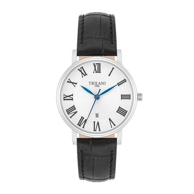Trilani Quarzuhr in Silber Echtleder Schwarz 32,0 mm Damen Image