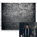 Black Brick Wall Backdrop for Photography Halloween Party Vintage Black Grey Brick Photo Backdrop Kids Adults Portrait Wallpaper Birthday Wedding Baby Shower Office Conference Video Backdrop 10x6.5ft