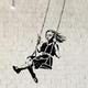 Banksy Girl on Swing XL Mural Wall Stencil - Home decor - interior & exterior use