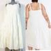 Madewell Dresses | Madewell Nwt Sz 1x Lighthouse Eyelet Lucie Tie-Strap Tiered Midi Dress | Color: Cream/White | Size: 1x