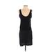 James Perse Casual Dress - DropWaist Scoop Neck Sleeveless: Black Print Dresses - Women's Size Small