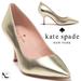 Kate Spade Shoes | Kate Spade Sonia Gold Leather Pointed Toe Pumps Stiletto Heels Dress Shoes 7 | Color: Gold | Size: 7