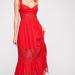 Free People Dresses | Free People Nwot Red Gauzy Maxi Dress | Color: Red | Size: 6