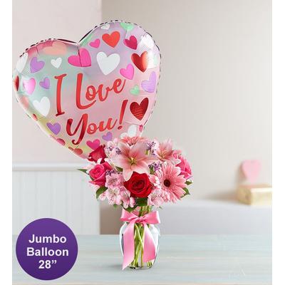 1-800-Flowers Flower Delivery Fields Of Europe Romance W/ Jumbo Love Balloon Small
