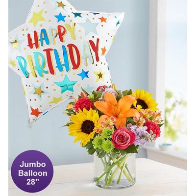 1-800-Flowers Everyday Gift Delivery Floral Embrace W/ Jumbo Birthday Balloon Medium