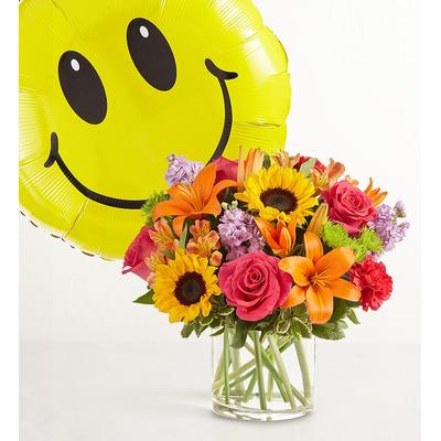 1-800-Flowers Flower Delivery Floral Embrace W/ Jumbo Smile Balloon Xl