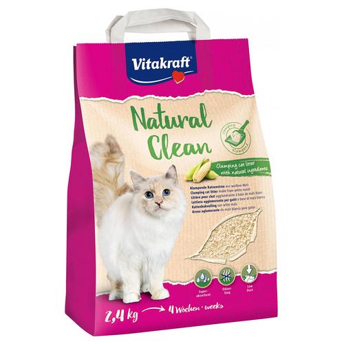 4x2,4kg Vitakraft Natural Clean Maisstreu Katzenstreu
