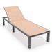 LeisureMod Marlin Patio Chaise Lounge Chair With Grey Aluminum Frame - Leisuremod MLGR-77LBR