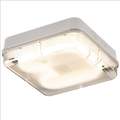 KnightsBridge IP65 28W HF Square Emergency Bulkhead with Prismatic Diffuser and White Base