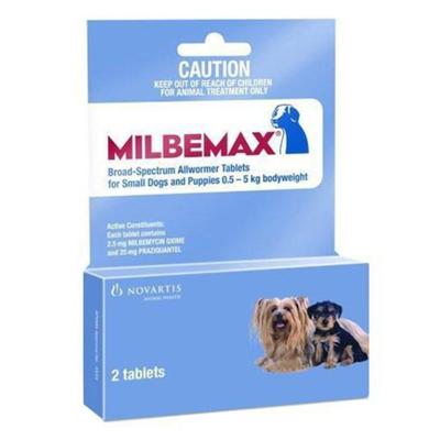 Milbemax Small Dogs Under 11 Lbs. 2 Tablets