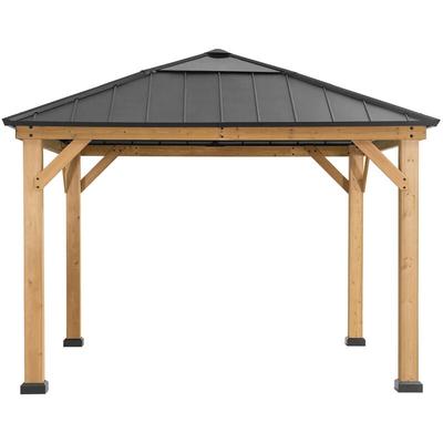 Zedernholz Gazebo pirin in Anthrazit - 336cm x 336cm