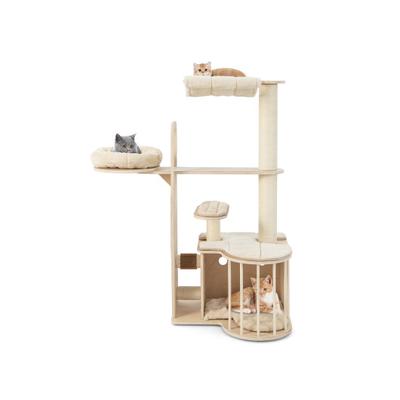 Costway 55 Inch Tall Multi-Level Cat Tree with Was...