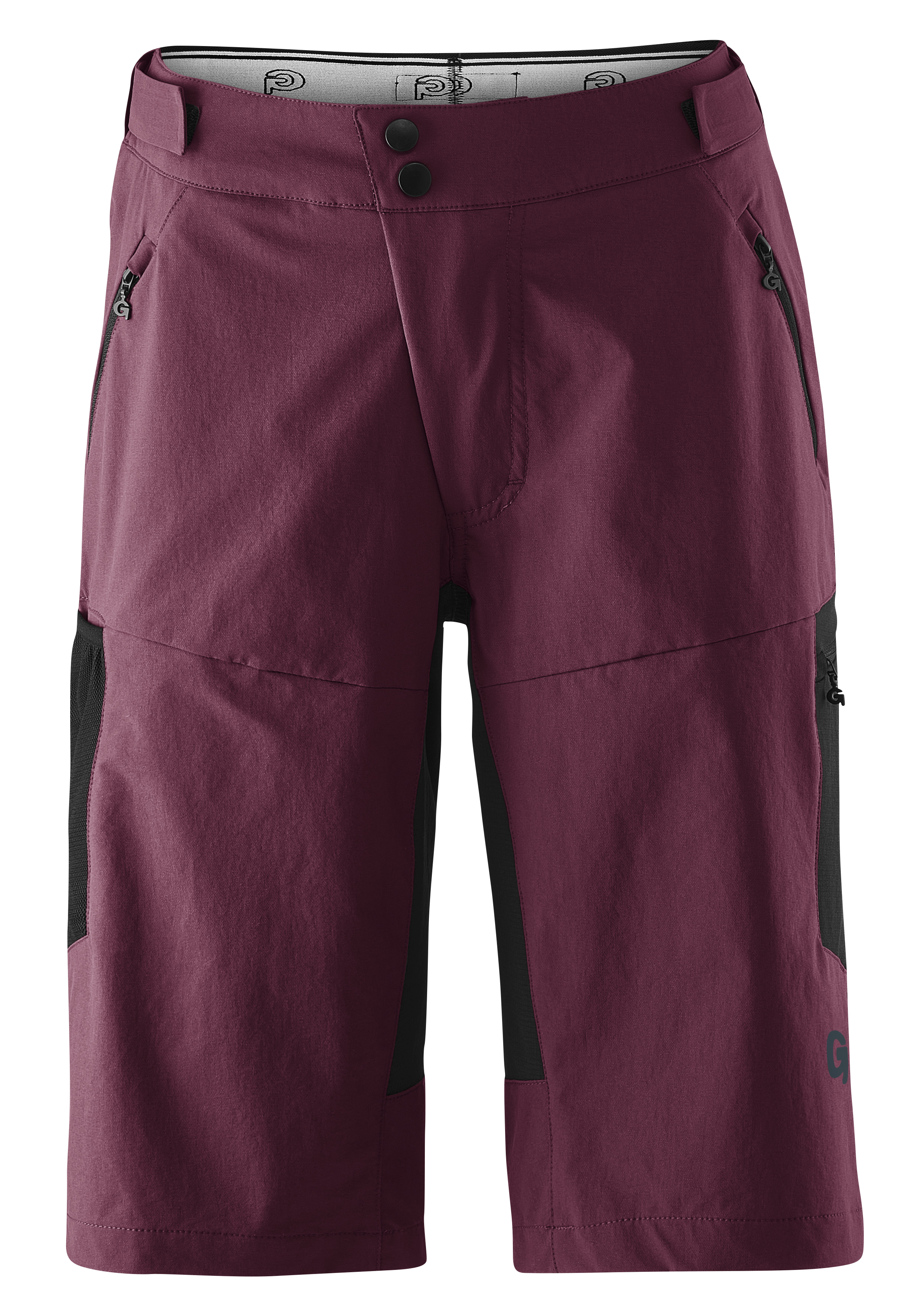 Radhose GONSO "CASINA", Damen, Gr. 42, Normalgrößen, lila (dunkellila), 78% Polyamid, 11% Polyester, 11% Elastan, Hosen, Damen Bike-Shorts, Fahrradhose, Sitzpolster und Taschen, Bund flexibel Image