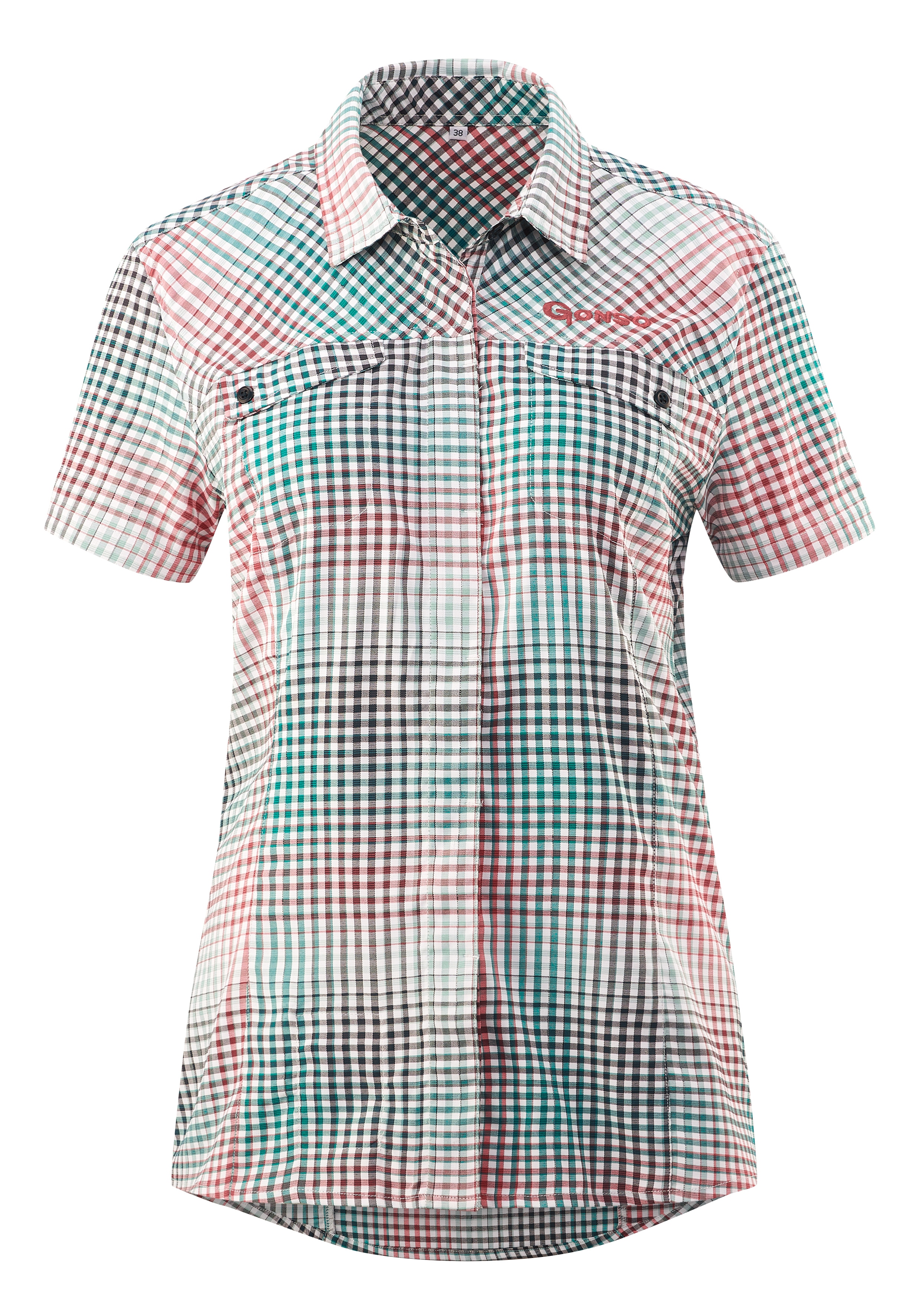 Radtrikot GONSO "Arenda", Damen, Gr. 40, grün (dunkelgrün), 97% Polyester, 3% Elastan, Rundhals, Trikots, Hohe Bewegungselastizität durch Jerseyeinsatz Image