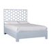 David Francis Furniture Honeycomb Platform Bed Wood/Wicker/Rattan in Gray/Blue | 60 H x 64 W x 84 D in | Wayfair B4207BED-Q-S151