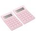 Uxcell Desk Basic Cute Calculator 2 Pack Desktop Calculators Battery Powered with 8 Digit Style 2 Pink