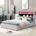 Upholstered Bed Platform Bed w/Storage Headboard, LED, USB Charging, 2 Drawers