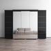 Meble Furniture Manufactured Wood Armoire Wood in Black | 81.1 H x 117.3 W x 26 D in | Wayfair ARIA-3DMIRRMIRR-EXEX-BL