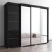 Meble Furniture Manufactured Wood Armoire Wood in Black | 81.1 H x 94.1 W x 26 D in | Wayfair ARIA-3DMIRRMIRR-EX-BL