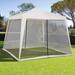 Outsunny Outdoor 10'Ft. W x 10'Ft. D Steel Canopy Tent Gazebo Metal/Steel/Soft-top in Gray/White | Wayfair 84C-090CW