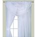 Sapphire Home Complete Window Sheer Two Tone Curtain Panel Set w/Valance and Tiebacks - Multicolor Curtains for Bedroom and Living Room 4-Piece Set Window Curtain Panels 84 inches White