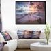 DESIGN ART Designart Beautiful Sea Waves At Sunset Beach Photo Framed Canvas Print 40 in. wide x 30 in. high
